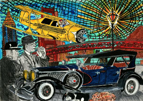 Sharma Flight - Marker on paper